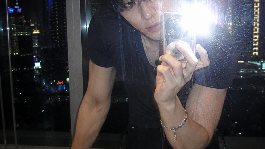 Late Night in the Skyline: Y2K Mirror Flash Portrait