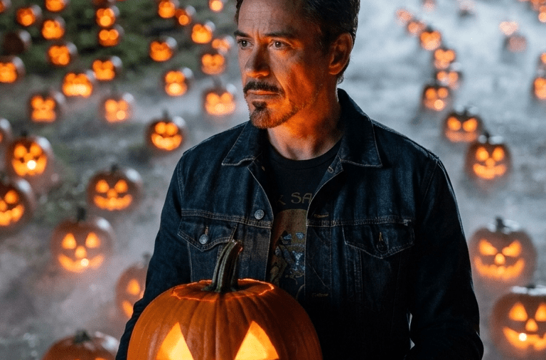 Halloween Pumpkin Patch at Night