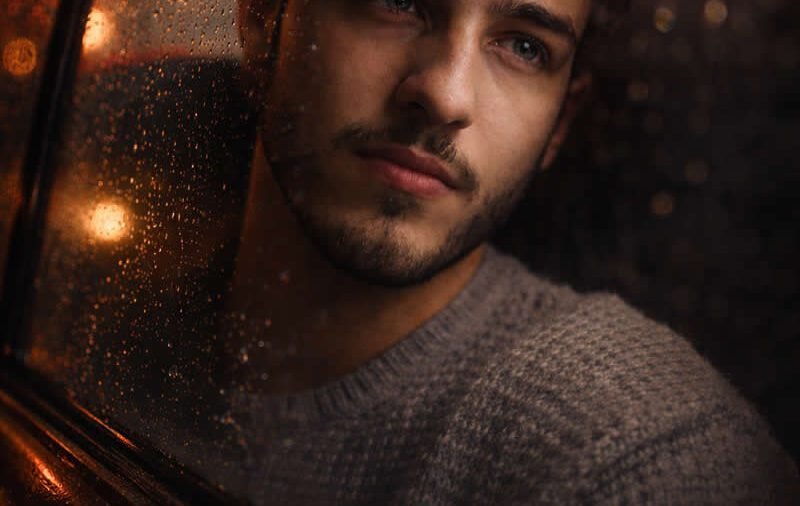 Portrait of Car Window in Night