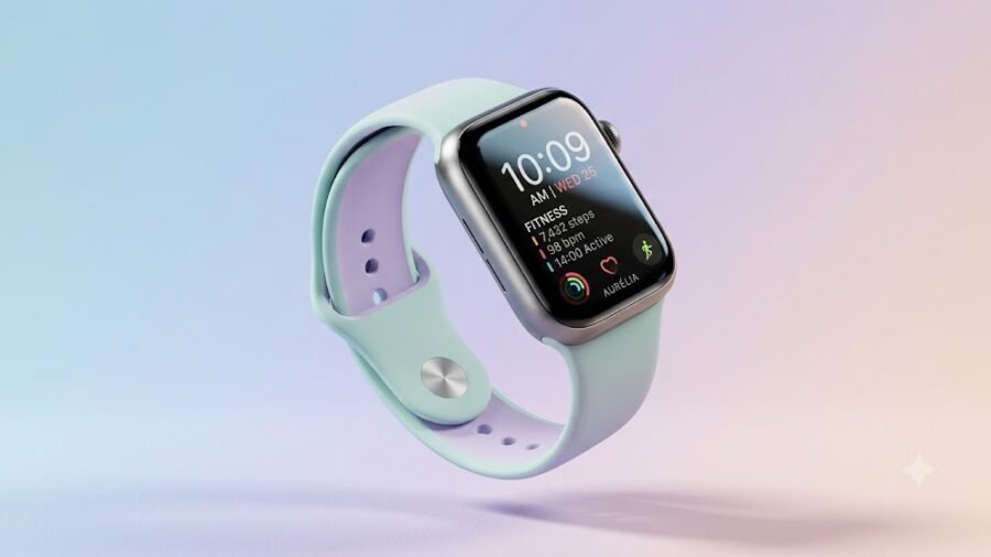 Modern Minimalist Smartwatch Floating Render