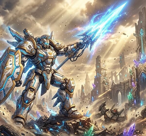 Mecha Knight in the Crystal Ruins