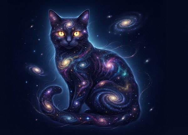 Celestial Cosmic Cat Desktop Background