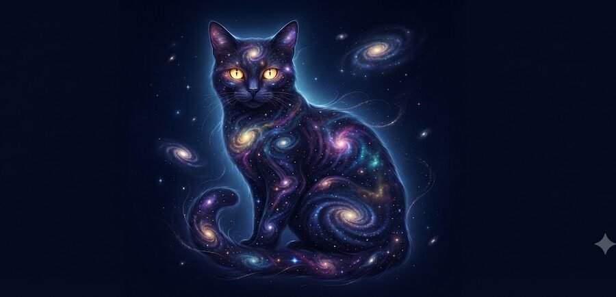 Celestial Cosmic Cat Desktop Background