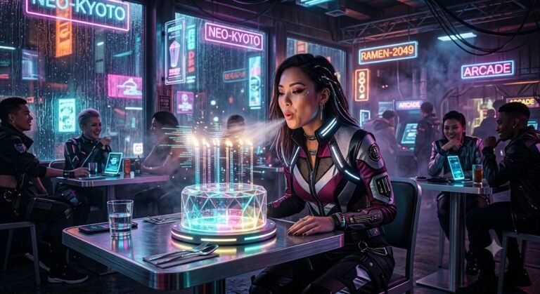 Cyberpunk Neon Birthday Celebration