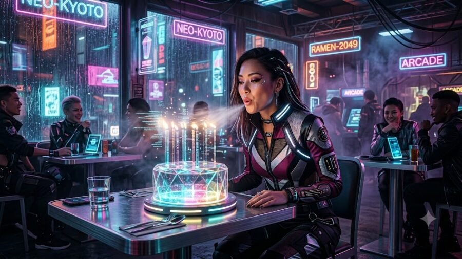 Cyberpunk Neon Birthday Celebration