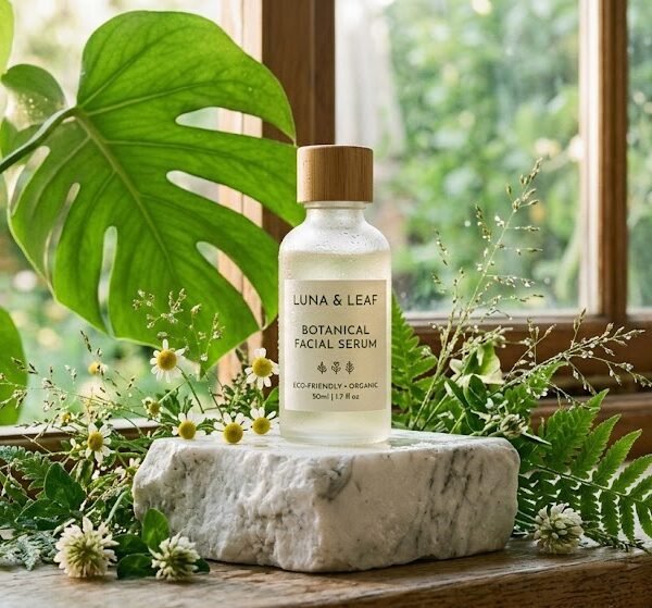 Organic Botanical Skincare Bottle Mockup