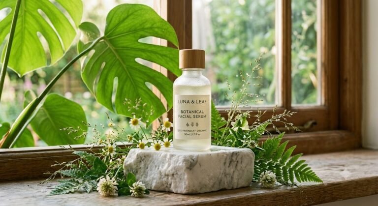 Organic Botanical Skincare Bottle Mockup