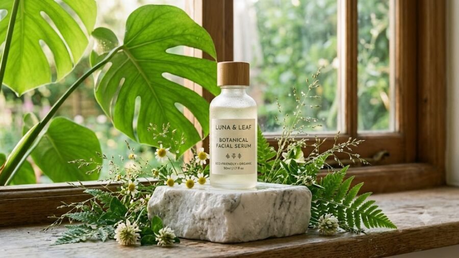Organic Botanical Skincare Bottle Mockup