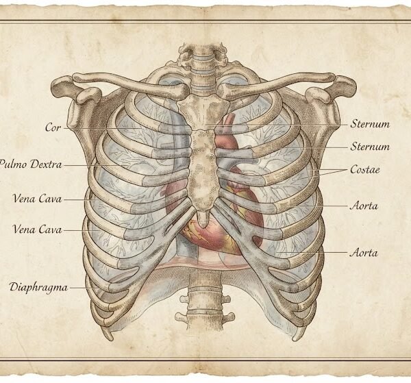 Authentic Human Heart Position Scientific Illustration