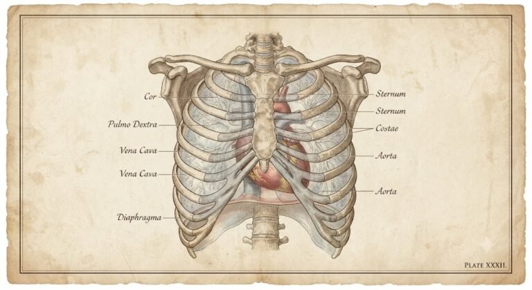 Authentic Human Heart Position Scientific Illustration