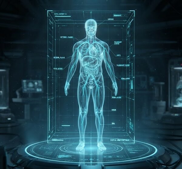 Futuristic Holographic Full Body Anatomical Scan