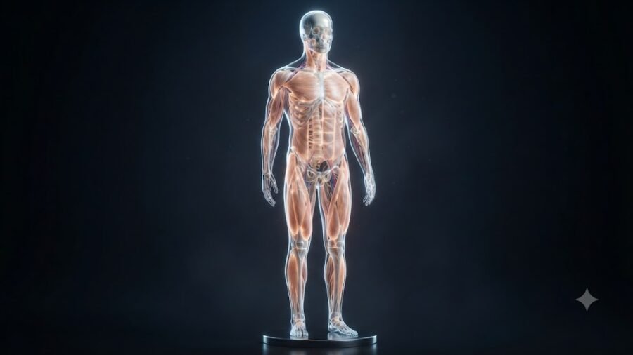 Transparent Bone and Muscle Layering