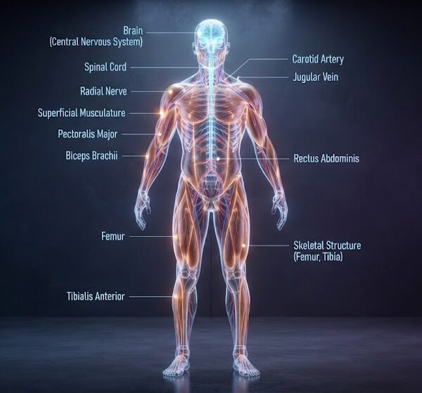 Futuristic Cybernetic Muscular Anatomy Display