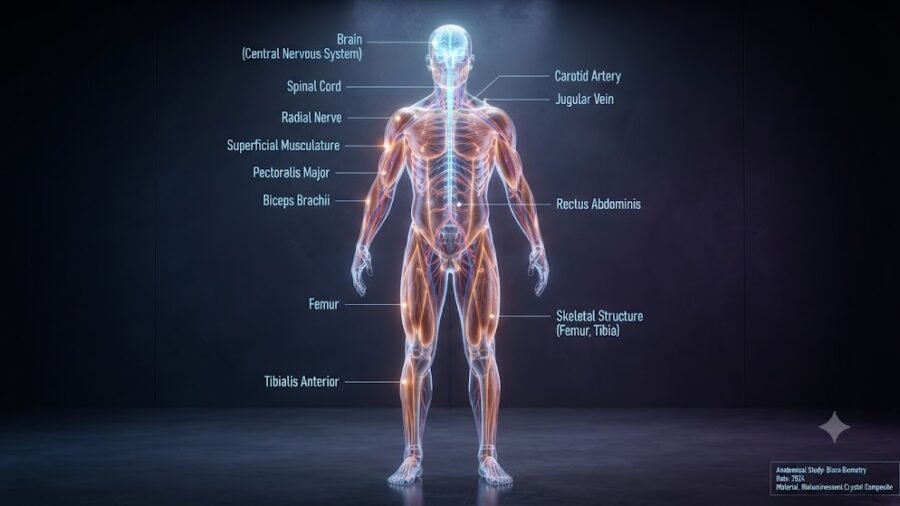 Futuristic Cybernetic Muscular Anatomy Display