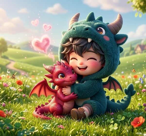 Adorable Chibi Dragon Tamer Kid