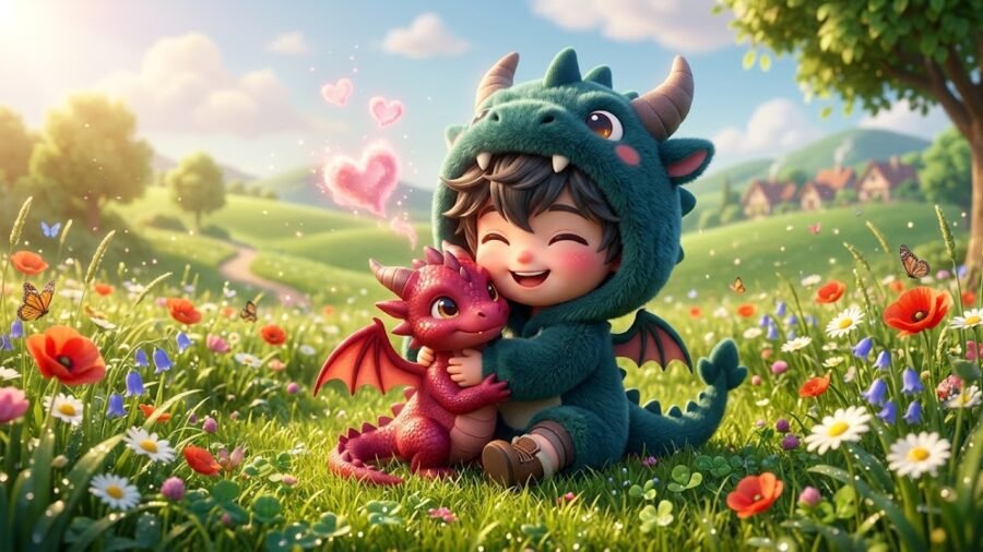 Adorable Chibi Dragon Tamer Kid
