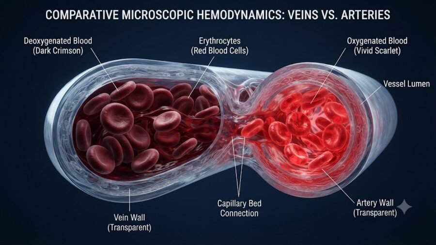 Deoxygenated Blood Color Myth Medical Cross Section