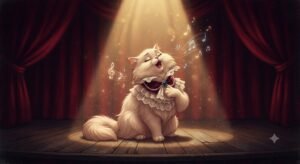 Operatic Drama Queen Cat on Stage
