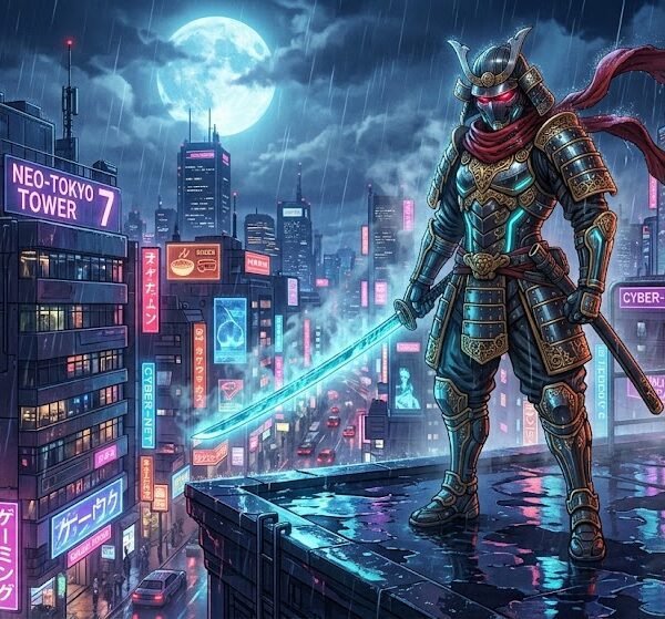 Celestial Cyberpunk Samurai Blade