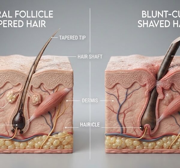 Microscopic View of Hair Follicle Tapering Myth