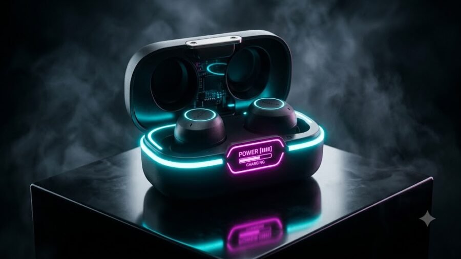 Futuristic Cyberpunk Wireless Earbuds