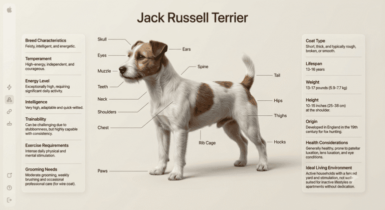 Luxury 3D Dog Breed Anatomy & Care Infographic