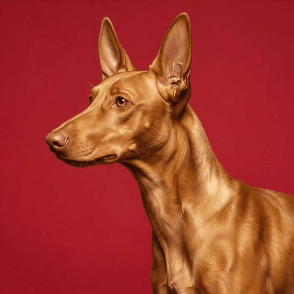 Hyper-Realistic Pharaoh Hound / Podenco Digital Portrait Of Dog