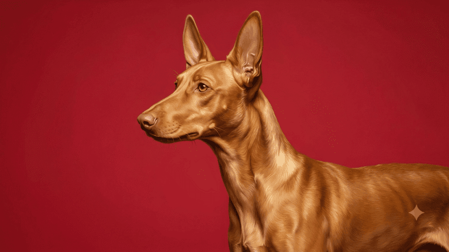 Hyper-Realistic Pharaoh Hound / Podenco Digital Portrait Of Dog