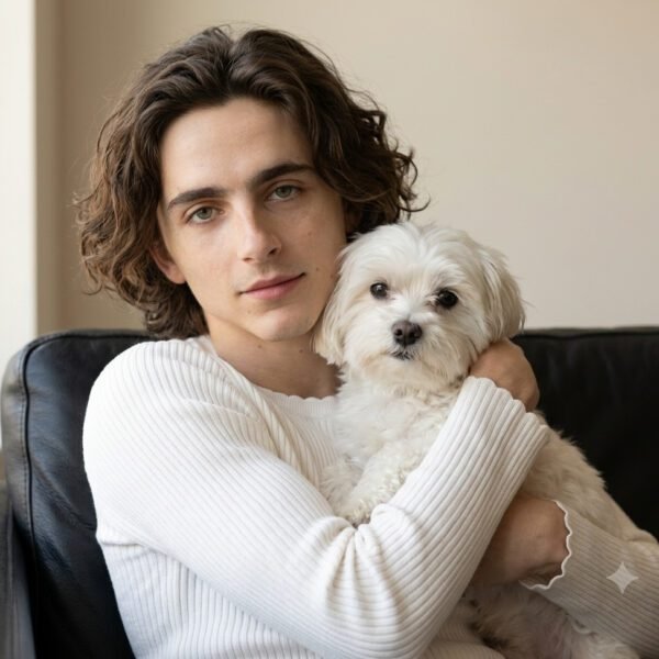 📷 Cozy Portrait with Fluffy White Dog