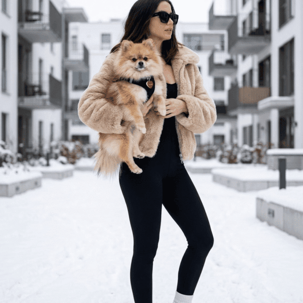 Luxury Winter Lifestyle Fashion Portrait with Dog