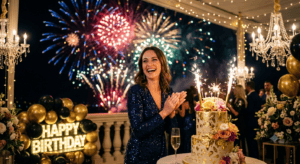 Birthday with Fireworks