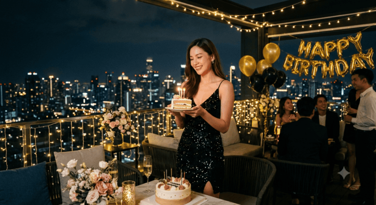 Rooftop Night Birthday Celebration