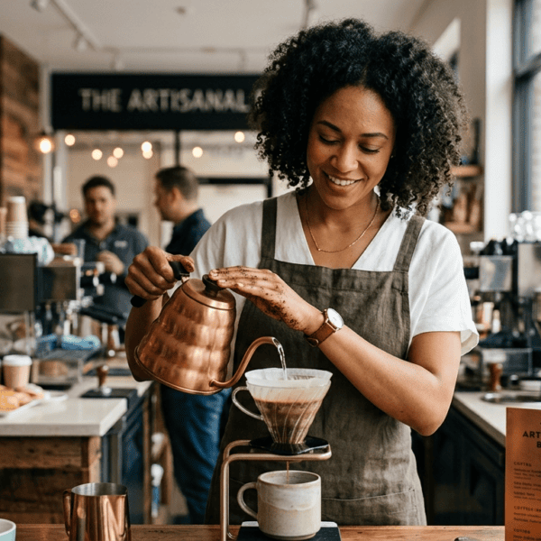 Barista Making Coffee - Magazine Cover Quality