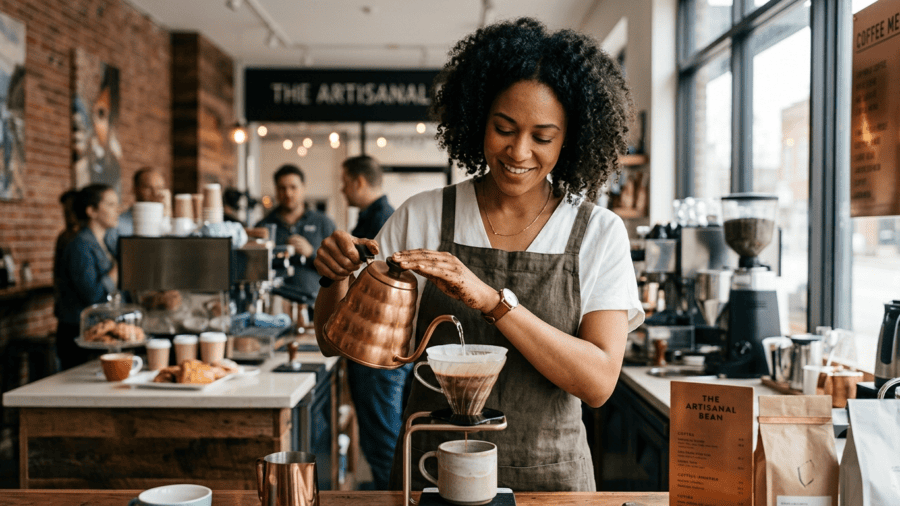 Barista Making Coffee – Magazine Cover Quality