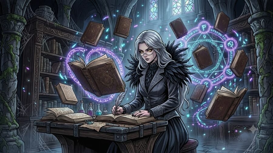 Dark Academy Gothic Sorceress