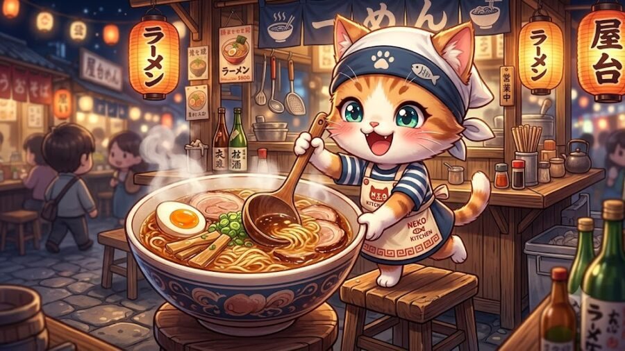 Cute Little Noodle Shop Chibi Chef