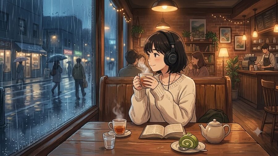 Cozy Rainstorm Cafe Corner