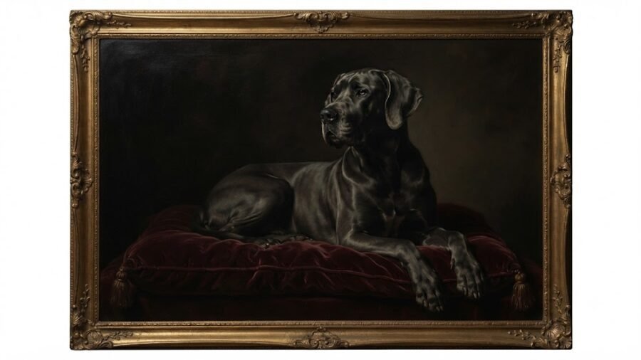 Chiaroscuro Baroque Portrait of a Great Dane
