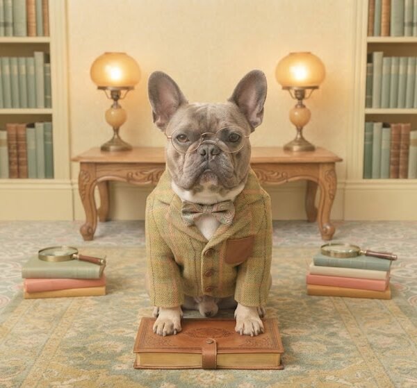 Wes Anderson Style French Bulldog Detective