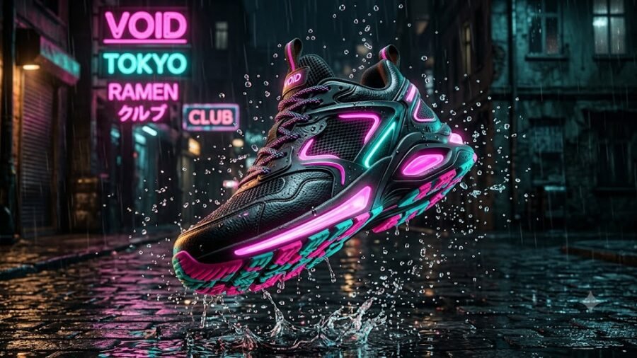 Futuristic Cyberpunk Sneaker Commercial Ad