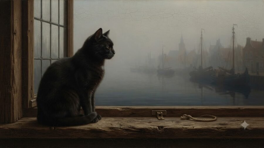 Dutch Golden Age Sailor Cat by Window