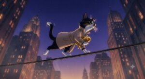 Sly Tuxedo Cat Secret Agent Escape