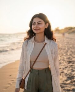 Golden Hour Girl Sunset Portrait