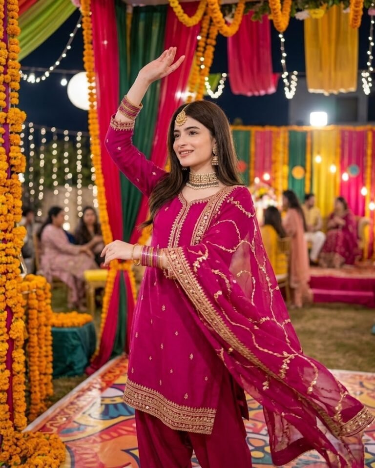 Magenta Wedding Dance Pose
