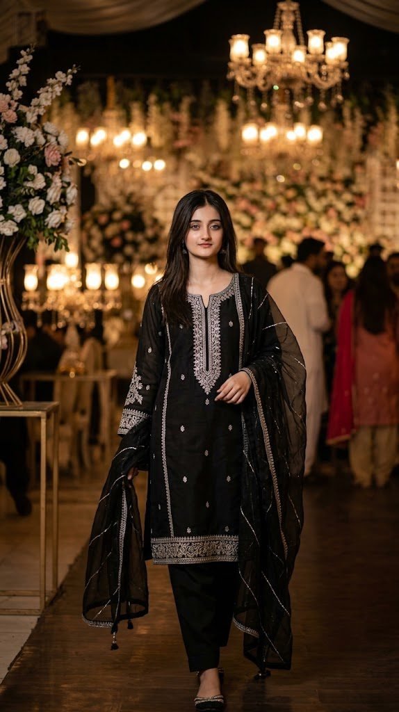 Black Embroidered Glamour