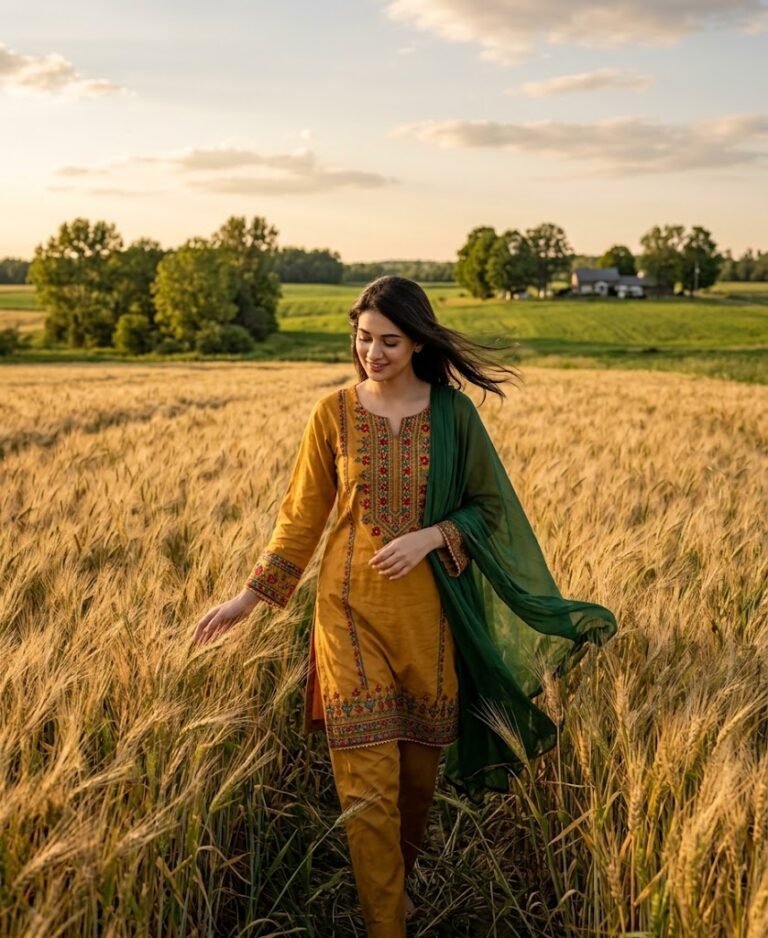 Mustard Outfit on a Farm