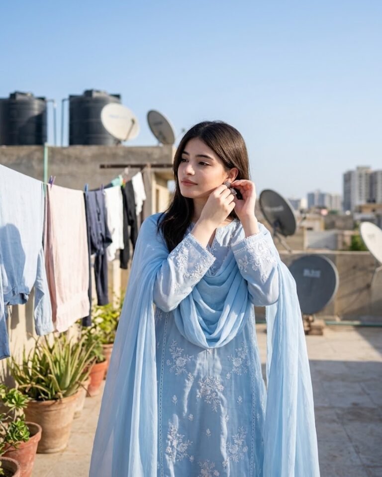 Powder Blue Rooftop Morning