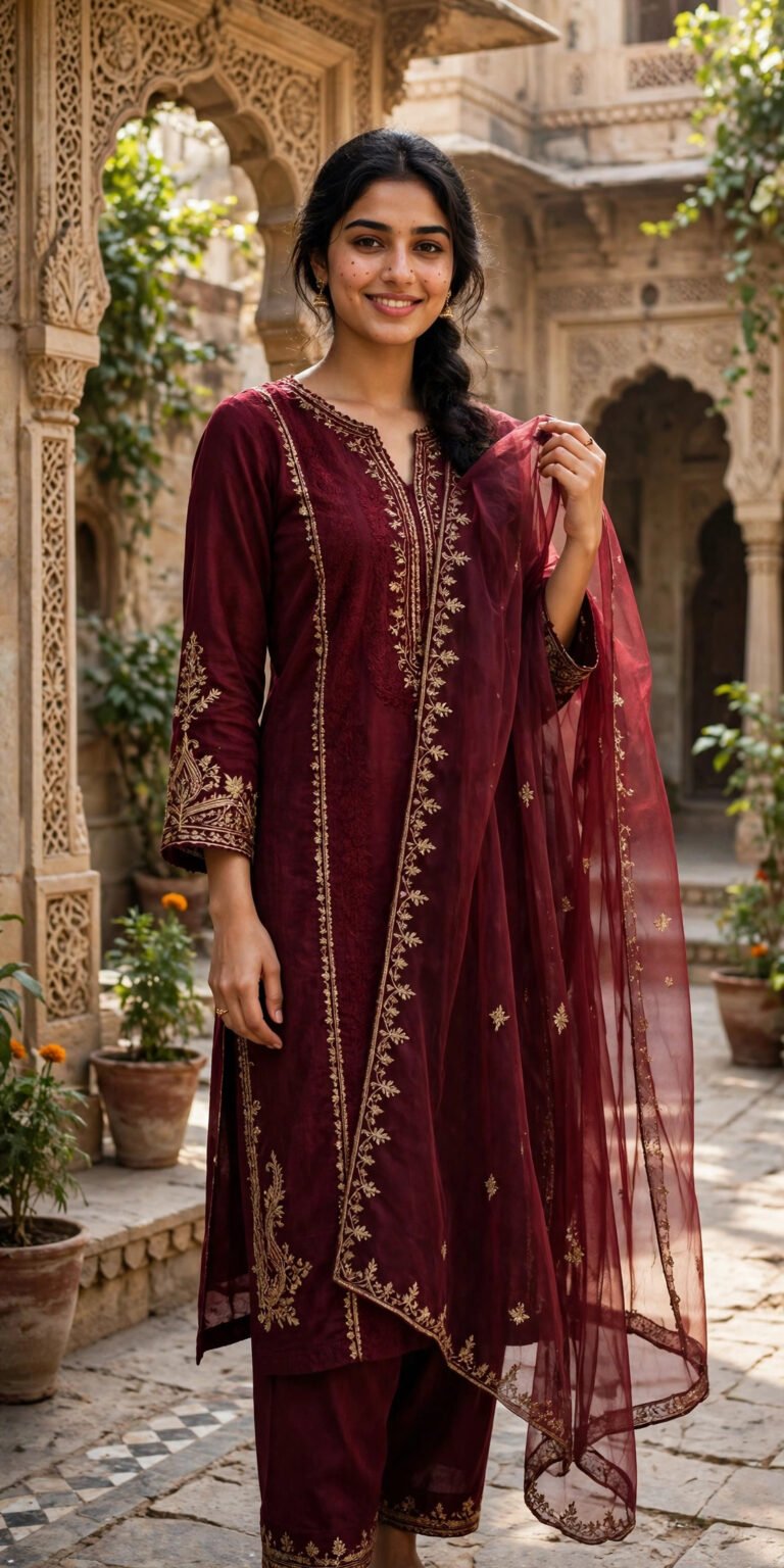 Girl Wearing Shalwar Qameez