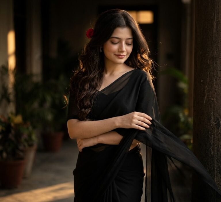 Black Saree Moody Elegance