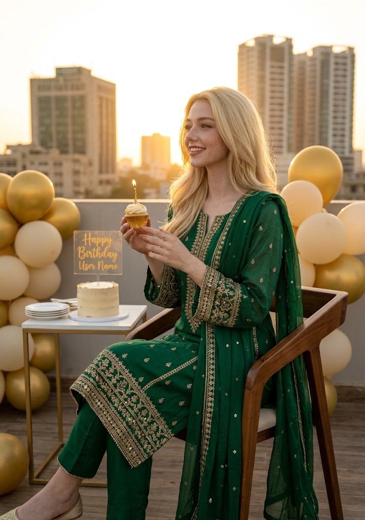 Emerald Green Rooftop Birthday Elegance